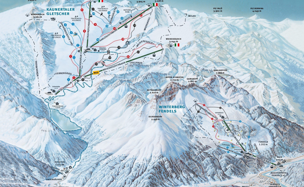 Kaunertal Gletscher map