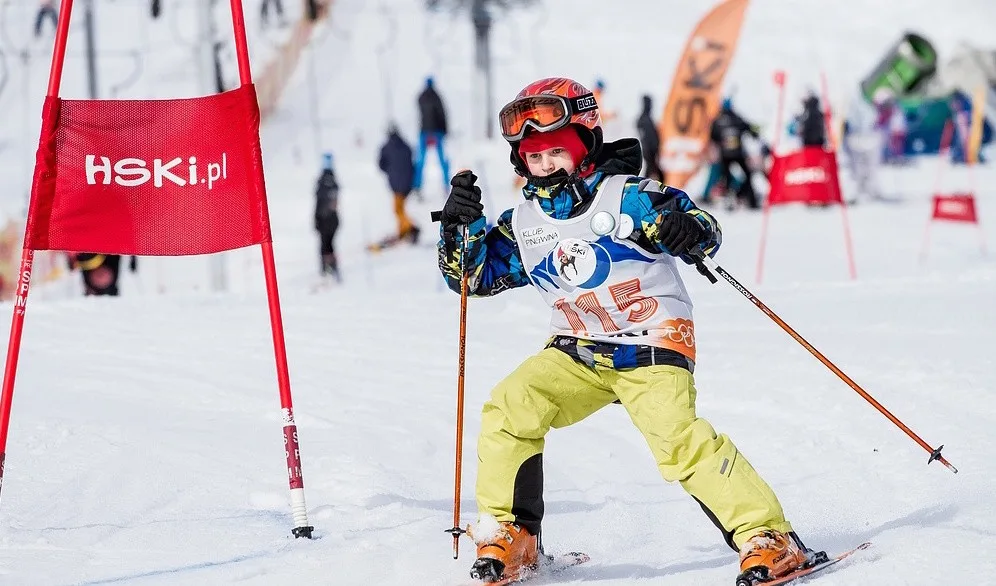 Children on a ski slope